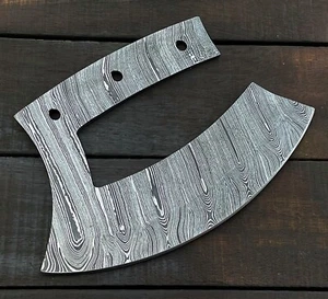 Damascus Steel Custom Handmade Ulu Knife Blank Knife Making Supplies KPro 1 - Picture 1 of 14