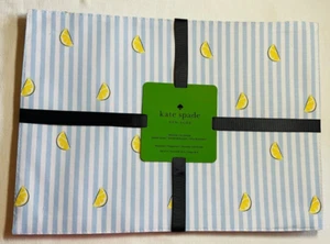KATE SPADE PLACEMATS (4) INDOOR OUTDOOR BLUE STRIPE LEMONS 100% POLYESTER NIP - Picture 1 of 2