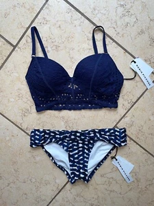NWT Robin Piccone Mia Crochet Audrey UW Bikini Swimsuit 2pc Set Women's XS / M - Picture 1 of 5