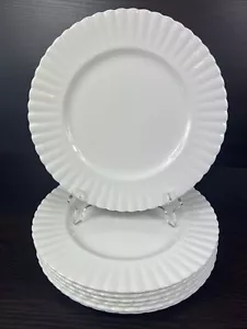 7 Royal Albert England Affinity Bone China Dinner Plates Fluted Rim - Picture 1 of 11