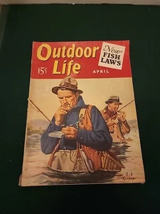 VINTAGE Outdoor Life APRIL 1940 Hunting Fishing NEW FISH LAWS Kernan Art - Picture 1 of 8