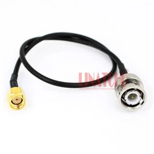 Cable coaxial 50CM negro rg174 bnc macho a rp sma macho cable puente - Imagen 1 de 4