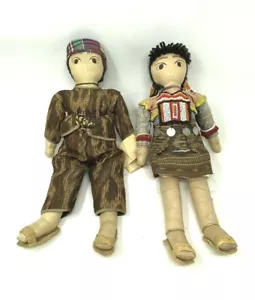 2 Manikas NG Manila Mandayan Folk Mindanao Philippines Ethnic Doll Boy Girl Lot - Picture 1 of 12
