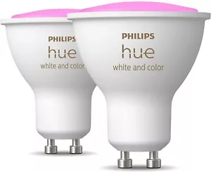 Philips Hue White Colour Ambiance Smart GU10 Spot Light with Bluetooth Pack of 2 - Picture 1 of 8