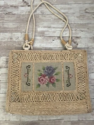 复古 70 年代钱包十字绣针尖奶奶包 Cottagecore Boho Hippie — 第 1/4 张图片