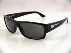 Vintage Arnette Wager sunglasses Gloss Black frame Grey Lens New - Picture 1 of 5