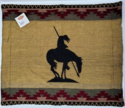 El Paso Saddle Blanket Co Pillow Cover Sham 24x30 Southwestern Cowboy Horse NEW - Image 1 of 4
