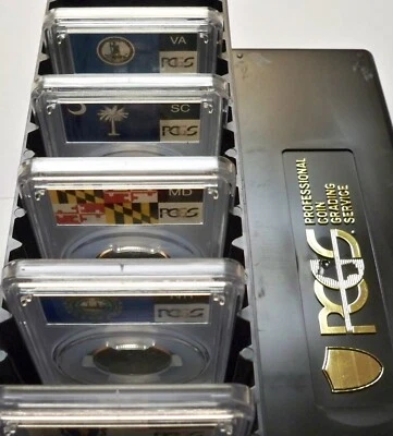 2000-S ALL 5 25c CLAD PCGS PR70DCAM QUARTERS PROOF WASHINGTON NH VA SC MD MA - Image 1 of 4