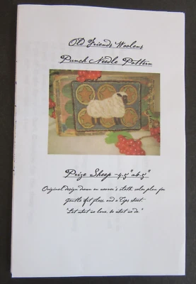Old Friend's Woolens PRIZE SHEEP Punch Needle Embroidery Pattern Fabric - Image 1 of 4