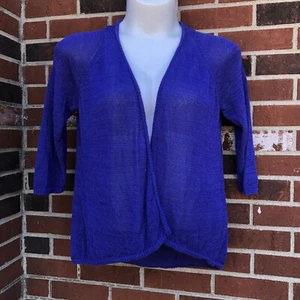 chicos womans size 3 openfront purple sweater cotton nylon - Picture 1 of 4