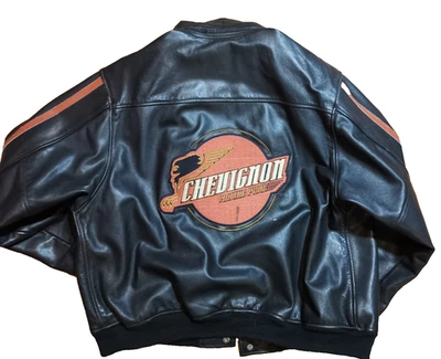 Chevignon Lederjacke Racerpark XXL Vintage 80-90er schwarz gebraucht - Bild 1 von 4