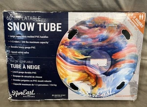 60" aufblasbarer Snow Tube 1-2 Fahrer Kinder/Erwachsene max 340lbs Lrg robust 4 Griff - Bild 1 von 6