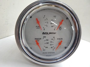AUTO METER QUAD SYSTEM GAUGES OIL WATER VOLTS FUEL - Picture 1 of 4