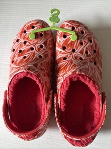 Crocs Classic Lined Clog Schuhe Damen Gr.9 M7 Zuckerstange rot weiß Weihnachten NEU - Bild 1 von 8