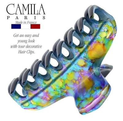 Pinza de pelo Camilla Paris azul, verde, púrpura y amarillo | Nueva | Grande Foto 1 de 4