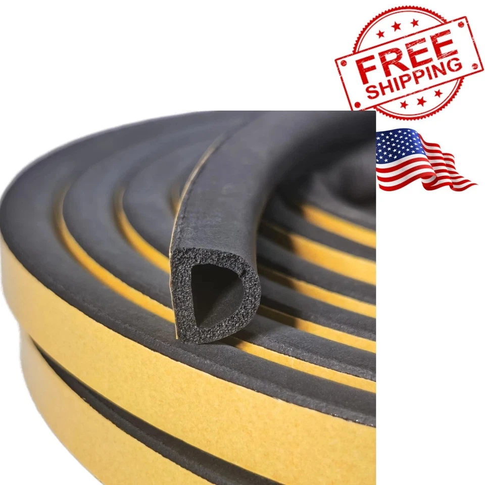 Weather Stripping Seal Strip for Doors/windows 18 Feet Easy Cut to Size Black