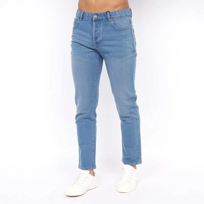 Crosshatch - Pantalones de mezclilla ajustados 'LAMPOONS' para hombre - Lavado ligero Foto 1 de 4