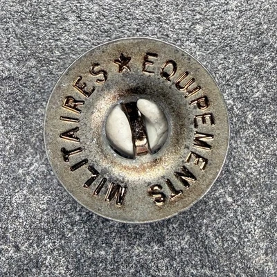 1950s French Military Uniform Button Equipements Militaires Maker 0.625 Inch - Image 1 of 2