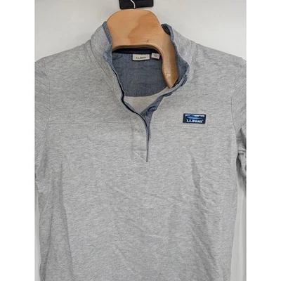 Mujer L.L. Bean Pullover Henley/Rugby Sudadera Manga Larga Gris Grande Foto 1 de 4