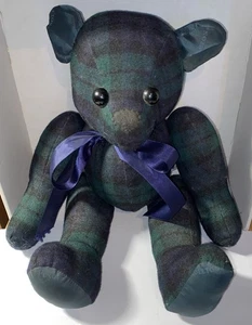 Muñeca Oso Vintage Disney Pendleton Lana Mills Verde/Negro Cuadros - Imagen 1 de 9