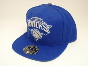 New York Knicks Mitchell Ness Metallic High Crown Fitted Hat Cap Suede Un-Visor - Picture 1 of 5