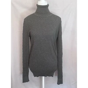 Vercini Damen Rollkragenpullover anthrazitgrau gerippt Langarm - Gr. L - Bild 1 von 12