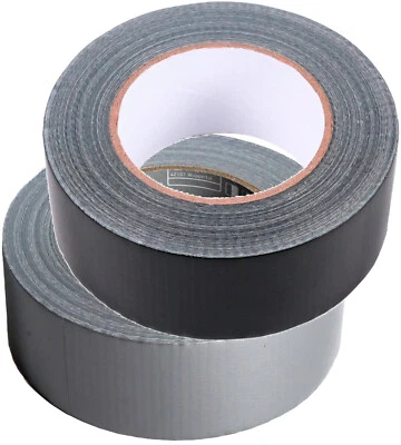 CIRET Set 2 pezzi Nastro in tessuto 50 m x 48 mm argento + nero nastro corazzato Gaffa Duct Tape