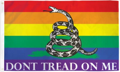Bandera Rainbow Gadsden 3x5 pies Don't Tread on Me Rainbow Flag LGBTQIA Foto 1 de 2