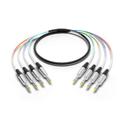 PRORECK CABLE proreck Snake Cable 4-Channel 6ft Shielded Audio Cable 1/4'' TRS to 1/4'' TRS