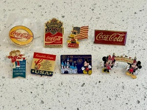 Coca-Cola, Campbell Soup Olympics & Walt Disney Mickey & Minnie Pinback Pin Lot - Picture 1 of 15