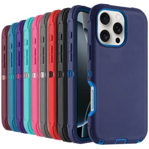 For iPhone 16 / Plus / Pro / Pro Max Defender Case Heavy Duty Dual Layer Defense - Picture 1 of 220