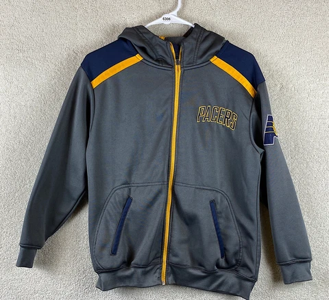 Indiana Pacers Medium Jacket NBA Gray Size Medium M Jacket Hooded Sweatshirt Cover