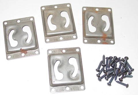 Vintage Align-A-Leg Mounting Plates Vertical Tapered Wooden Furniture Parts USA Cover
