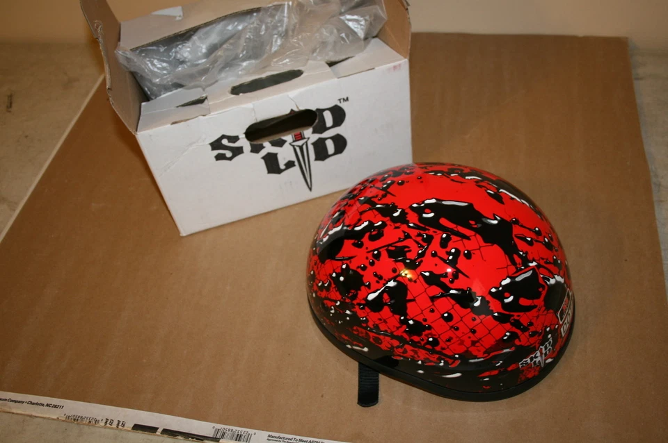 Tapa Deslizante Casco Tradicional Rojo Derrame de Aceite Bicicleta de Calle Moto XS Extra Pequeño Foto 1 de 3