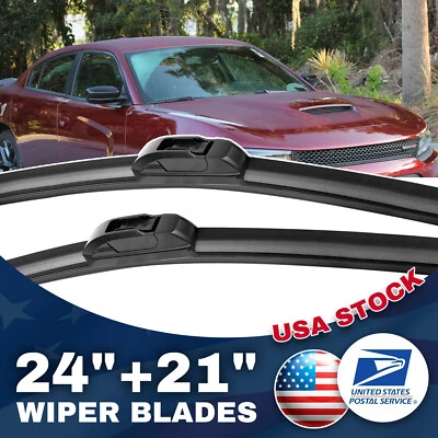 Limpiaparabrisas J-Hook para todas las estaciones 24" y 21" para Dodge Charger 2012-2018 Foto 1 de 4