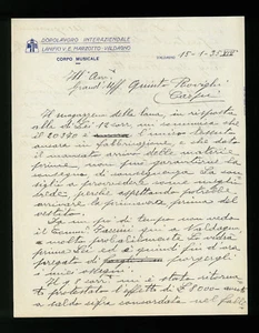 LETTERA COMMERCIALE LANIFICI V.E. MARZOTTO VALDAGNO DOPOLAVORO 1935 - Picture 1 of 1