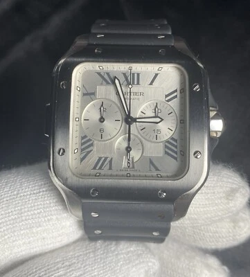 Reloj Cartier Santos De Cartier cronógrafo esfera romana WSSA0017 solamente Foto 1 de 4