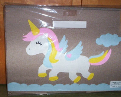 Caja de juguetes de almacenamiento de lona plegable para niños con motivo de unicornio de Curation Park - ¡NUEVA! Foto 1 de 4
