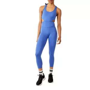 FP MOVEMENT Back It Up Bodysuit Runsie Sz S Ocean Blue Athletic One Piece Active - Picture 1 of 13
