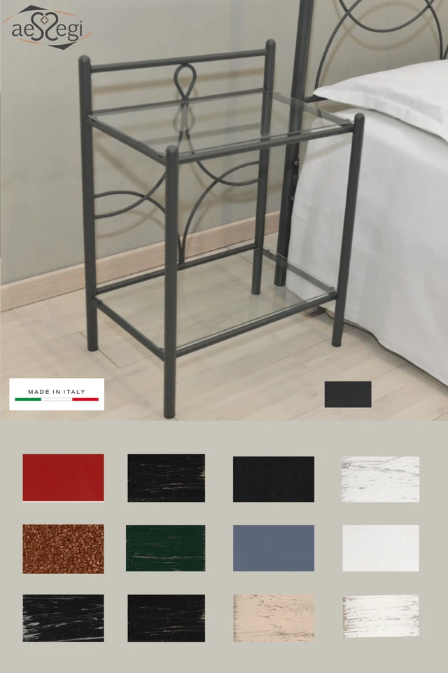 Comodino in ferro battuto Marianne - Immagine 1 di 2