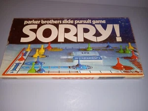 Vintage Parker Brothers Sorry Board Game 1972 - One Yellow Pawn Missing - Picture 1 of 13