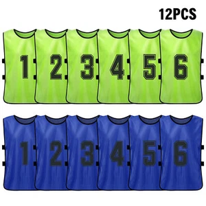 12 PCS Adults Soccer Pinnies Quick Drying Football Team Jerseys Sports Q1K3 - Picture 1 of 12