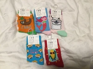 Two Left Feet Kids Socks Size 8-13/ Age 3-6 Colorful Girl Lot Of 5Pairs NWT - Picture 1 of 2