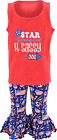 Girls Patriotic 4Th of July Blue Star Outfit