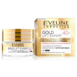 Eveline Gold Lift Expert Firming Face Cream Serum 24K Gold 40+ Day/Night 50ml - Picture 1 of 3