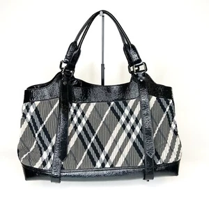 Burberry Bag Beat Check Pleated Nylon East West Tote Bag Rare 2009 Release - Picture 1 of 17