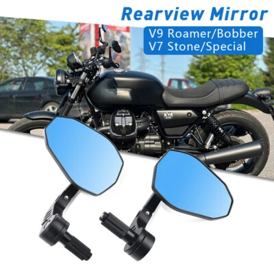 Espejo retrovisor extremo manillar especial para Moto Guzzi V9 Roamer/Bobber/V7 Stone Foto 1 de 4