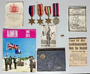 WW2 BRITISH MEDAL GROUPING X4, NORTH AFRICA + PHOTO, AIRGRAM, HOUSE CLEARANCE - Picture 1 of 1