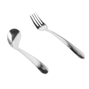 1 Set Angled Spoon Ergonomic Fork Disabled Person Eating Feeding Utensil Assist - Picture 1 of 12