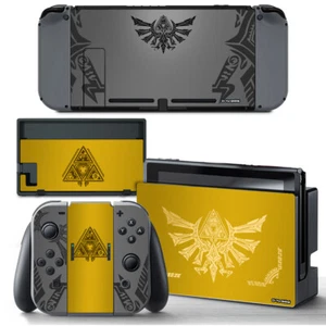 The Legend of Zelda Yellow Gold SKIN Screen Protector Nintendo Switch Joy-Con - Picture 1 of 3